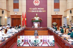 Phó Thủ tướng Vũ Đức Đam, Trưởng Ban Chỉ đạo Quốc gia phòng, chống dịch COVID-19 phát biểu chỉ đạo. Ảnh: Dương Giang-TTXVN