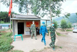 Một điểm chốt chặn người xuất, nhập cảnh trái phép thuộc địa bàn Đồn Biên phòng Cửa khẩu Chi Ma quản lý. Ảnh: Thái Thuần - TTXVN