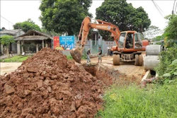 Hoàn thiện các công trình giao thông nông thôn ở xã Đại An. Xã Đại An, huyện Thanh Ba phấn đấu về đích nông thôn mới năm 2020. Ảnh: Vũ Sinh - TTXVN