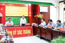 Đồng chí Nguyễn Đức Lợi, Ủy viên Trung ương Đảng, Tổng Giám đốc Thông tấn xã Việt Nam phát biểu tại buổi làm việc. Ảnh: Trung Hiếu-TTXVN