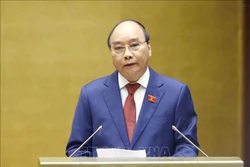 Chủ tịch nước Nguyễn Xuân Phúc phát biểu nhậm chức. Ảnh: Doãn Tấn - TTXVN 