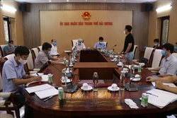 Quang cảnh cuộc họp ở Hải Dương. Ảnh: Mạnh Minh- TTXVN