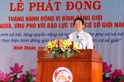 Phó Chủ tịch UBND tỉnh Ninh Thuận Nguyễn Long Biên phát biểu tại Lễ phát động. Ảnh: Nguyễn Thành – TTXVN 