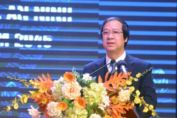 Bộ trưởng Bộ Giáo dục và Đào tạo Nguyễn Kim Sơn phát biểu. Ảnh: Quang Quyết-TTXVN 