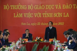 Bộ trưởng Bộ Giáo dục và Đào tạo Nguyễn Kim Sơn phát biểu. Ảnh: Quang Quyết-TTXVN 