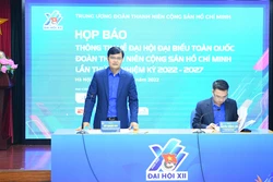 Bí thư thứ Nhất Trung ương Đoàn Bùi Quang Huy, Trưởng ban Tổ chức Đại hội phát biểu. Ảnh: Minh Đức – TTXVN