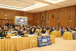 Các đồng chí lãnh đạo Đảng, Nhà nước và các đại biểu dự hội nghị. Ảnh: Trí Dũng – TTXVN 