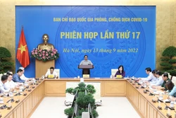 Thủ tướng Phạm Minh Chính chủ trì phiên họp lần thứ 17 Ban Chỉ đạo quốc gia phòng, chống dịch COVID-19. Ảnh: Dương Giang-TTXVN 