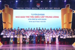 99 "Nhà giáo trẻ tiêu biểu" cấp Trung ương lần thứ II được tuyên dương tại buổi lễ. Ảnh: Văn Điệp - TTXVN