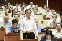 Phó Thủ tướng Chính phủ Trần Lưu Quang trả lời chất vấn, giải trình về những vấn đề có liên quan. Ảnh: Doãn Tấn - TTXVN 