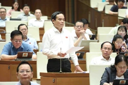 Phó Thủ tướng Chính phủ Trần Lưu Quang trả lời chất vấn, giải trình về những vấn đề có liên quan. Ảnh: Doãn Tấn - TTXVN 