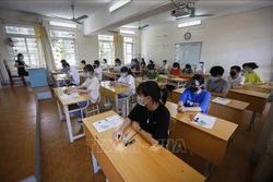 Hơn 9.000 thí sinh hoàn thành kỳ thi tốt nghiệp THPT năm 2020 (đợt 1) tại tỉnh Hòa Bình. Ảnh :Ảnh: Trọng Đạt - TTXVN