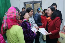 Trưởng Ban Dân vận Trung ương Bùi Thị Minh Hoài tặng quà Tết tại Bắc Kạn