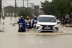 Mưa lớn gây ngập lụt tại nhiều vùng trũng thấp ở Ninh Thuận