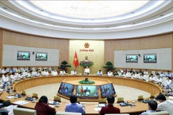 Sáng 2/6/2020, tại Trụ sở Chính phủ, Thủ tướng Nguyễn Xuân Phúc chủ trì phiên họp Chính phủ thường kỳ tháng 5 năm 2020. Ảnh: Thủ tướng Nguyễn Xuân Phúc phát biểu. Ảnh: Thống Nhất – TTXVN