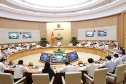 Quang cảnh hội nghị tại điểm cầu Chính phủ. Ảnh: Dương Giang-TTXVN