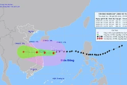 Hướng di chuyển của bão số 4. Ảnh: TTXVN phát