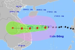 Dự báo hướng đi của bão số 4. TTXVN phát