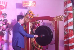 Đại diện lãnh đạo tỉnh Thừa Thiên - Huế thực hiện nghi thức khởi công dự án. Ảnh: Trần Lê Lâm - TTXVN 