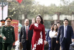 Quyền Chủ tịch nước Võ Thị Ánh Xuân dự Ngày hội "Sắc xuân trên mọi miền Tổ quốc” năm 2023. Ảnh: Thống Nhất - TTXVN