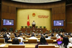 Chủ tịch Quốc hội Nguyễn Thị Kim Ngân điều hành phiên chất vấn. Ảnh: Doãn Tấn - TTXVN