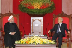 Tổng Bí thư Nguyễn Phú Trọng và Thủ tướng Nguyễn Xuân Phúc tiếp, hội kiến Tổng thống Iran Hassan Rouhani