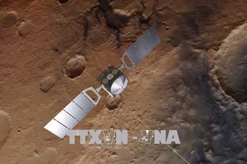 Hình ảnh bề mặt Sao Hỏa được chụp bởi thiết bị radar có độ phân giải cao của tàu vũ trụ Mars Express. AFP/ TTXVN