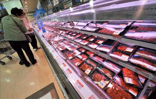 Thịt được bày bán tại siêu thị ở thủ đô Seoul, Hàn Quốc. Ảnh: AFP/ TTXVN
