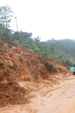 Quảng Ngãi kiểm tra các điểm sạt lở trên tuyến Quốc lộ 24