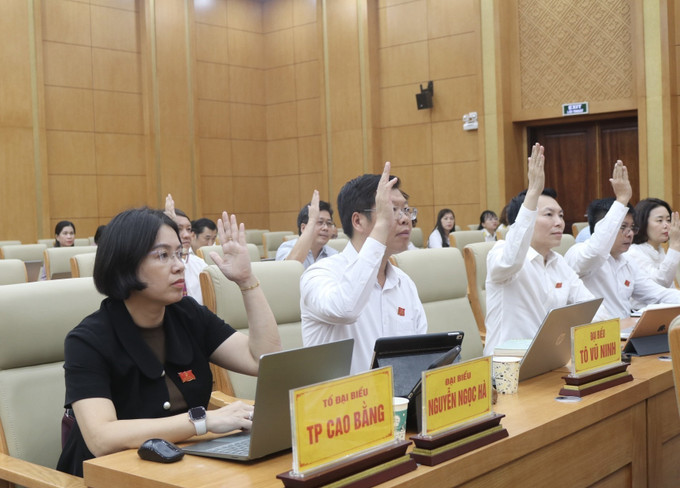 Các đại biểu biểu quyết thông qua nghị quyết. Các đại biểu biểu quyết thông qua nghị quyết.