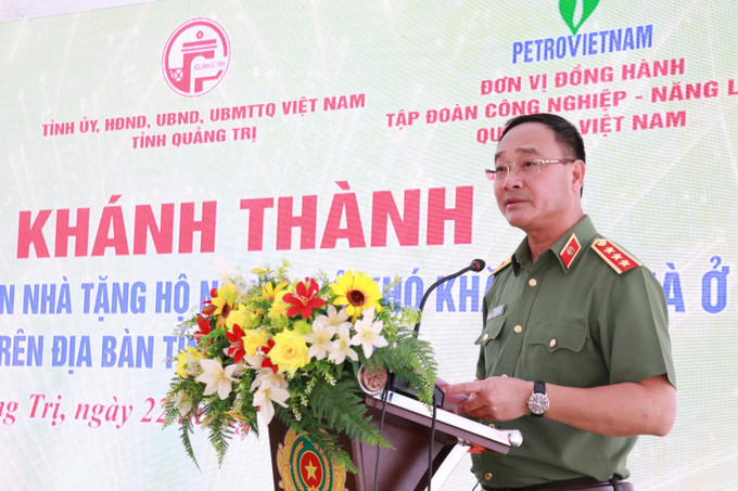 Thượng tướng Phạm Thế Tùng, Thứ trưởng Bộ Công an, phát biểu tại buổi lễ. nha-22725.jpg