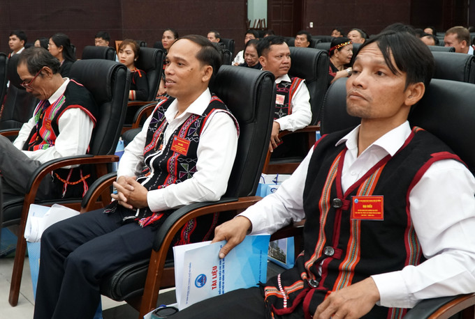 Các đại biểu đồng bào dân tộc Cơ Tu, thành phố Đà Nẵng dự Hội nghị Biểu dương đại biểu các dân tộc thiểu số thành phố Đà Nẵng lần thứ II năm 2024. Ảnh tư liệu: Quốc Dũng/TTXVN da-ang-18925.jpg