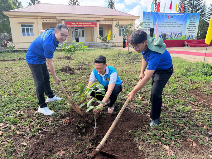 Phát động Tết trồng cây “Đời đời nhớ ơn Bác Hồ”. Ảnh: TTXVN phát