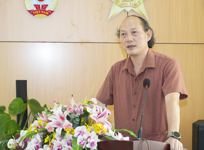 Phó Giám đốc Sở Giáo dục và Đào tạo tỉnh Điện Biên Cù Huy Hoàn phát biểu tại Lễ khai mạc lớp học tiếng Nga.