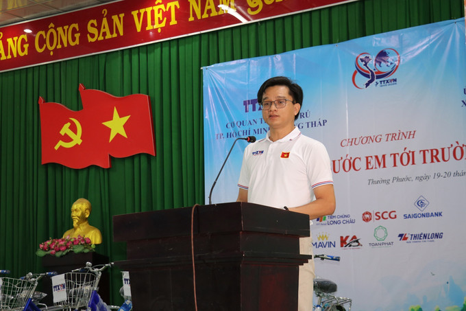 Ông Hoàng Anh Tuấn, Trưởng Cơ quan thường trú TTXVN tại Thành phố Hồ Chí Minh phát biểu tại chương trình thiện nguyện. Ảnh: Đức Tâm/TTXVN Ông Hoàng Anh Tuấn, Trưởng Cơ quan thường trú TTXVN tại Thành phố Hồ Chí Minh phát biểu tại chương trình thiện nguyện. Ảnh: Đức Tâm/TTXVN