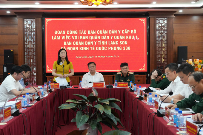 Phó Chủ tịch UBND tỉnh Lạng Sơn Trần Thanh Nhàn phát biểu tại buổi làm việc.