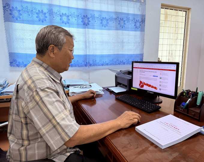 Ông Mai Hữu Chinh, Chủ tịch Liên hiệp các Hội Khoa học - Kỹ thuật tỉnh Cà Mau, bày tỏ kỳ vọng lớn vào các định hướng phát triển khoa học - công nghệ trong nhiệm kỳ mới. Ảnh: Chanh Đa/TTXVN