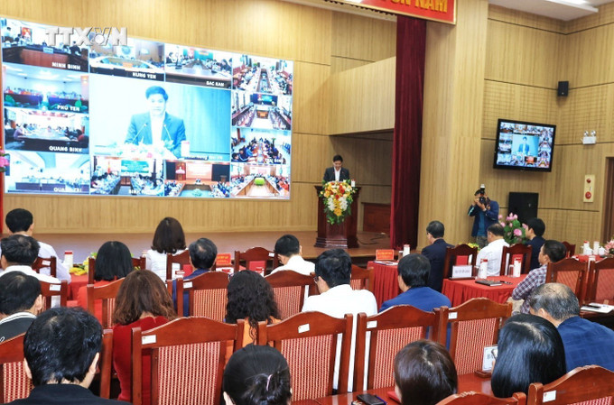 Quang cảnh hội nghị. Ảnh: Tuấn Anh - TTXVN vna_potal_trung_uong_hoi_nong_dan_viet_nam_hoc_tap_quan_triet_trien_khai_thuc_hien_nghi_quyet_so_46-nqtw_7283268.jpeg
