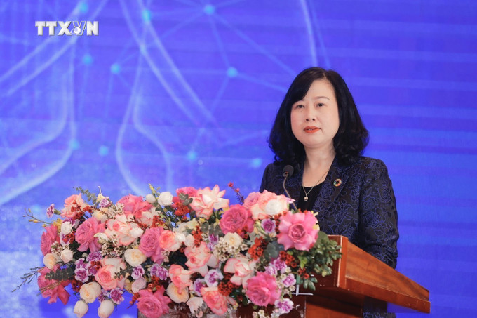 Bộ trưởng Bộ Y tế Đào Hồng Lan phát biểu. Ảnh: Minh Quyết - TTXVN vna_potal_le_ky_niem_ngay_the_gioi_phong_chong_lao_nam_2024_7283494.jpeg