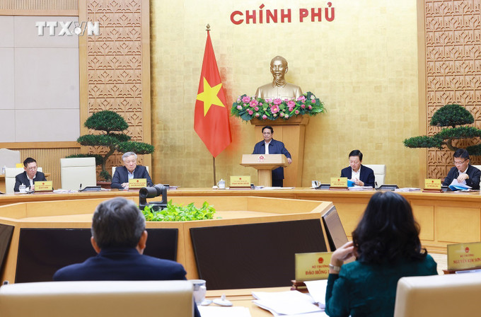 Thủ tướng Phạm Minh Chính chủ trì Phiên họp Chính phủ thường kỳ tháng 11 năm 2024. Ảnh: Dương Giang-TTXVN vna_potal_thu_tuong_chu_tri_phien_hop_chinh_phu_thuong_ky_thang_11_nam_2024_7743956.jpg