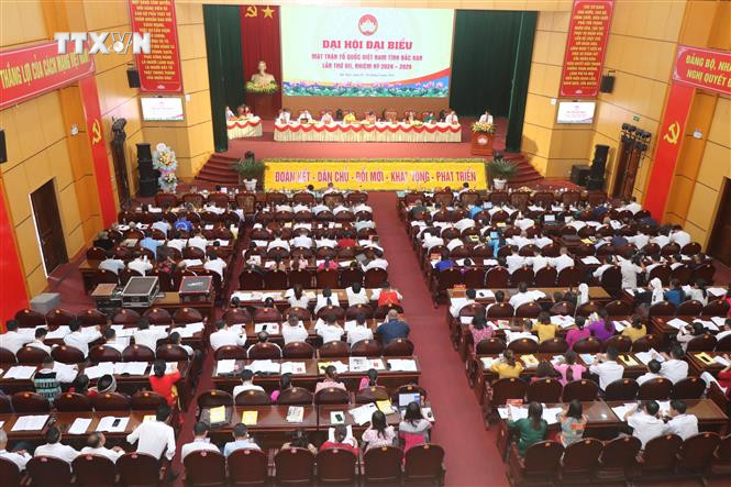 Toàn cảnh Đại hội. Ảnh: Vũ Hoàng Giang - TTXVN vna_potal_dai_hoi_dai_bieu_mat_tran_to_quoc_viet_nam_tinh_bac_kan_lan_thu_vii_7519646.jpg