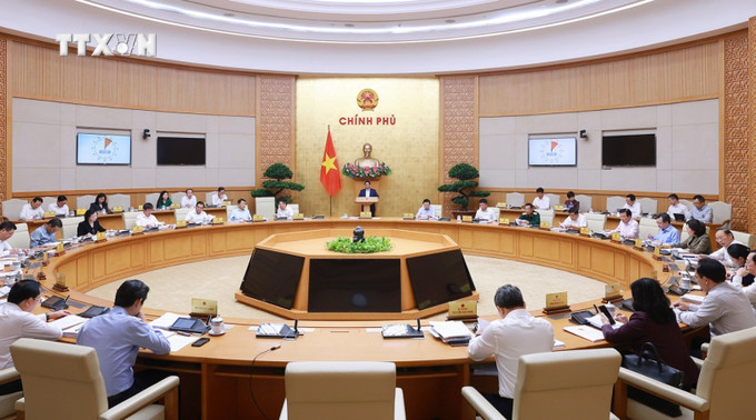 Phiên họp Chính phủ thường kỳ tháng 10 năm 2024. Ảnh: Dương Giang - TTXVN vna_potal_thu_tuong_chu_tri_hop_chinh_phu_thuong_ky_thang_10_nam_2024_7695041.jpg