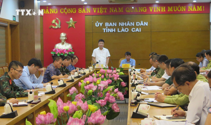 Phó Thủ tướng Lê Thành Long phát biểu chỉ đạo tại buổi làm việc. Ảnh: Hồng Ninh - TTXVN vna_potal_pho_thu_tuong_le_thanh_long_kiem_tra_tinh_hinh_mua_lu_va_lam_viec_tai_lao_cai_______________________________7583754.jpg