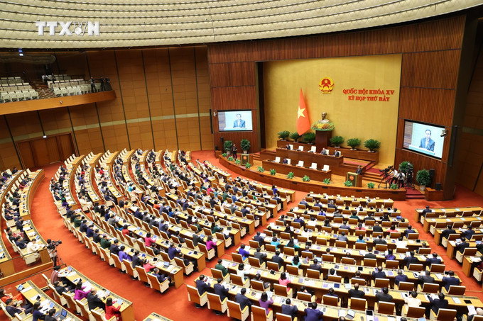 Phiên khai mạc Kỳ họp thứ 7, Quốc hội khoá XV. Ảnh: TTXVN vna_potal_khai_mac_ky_hop_thu_7_quoc_hoi_khoa_xv_7385259.jpg