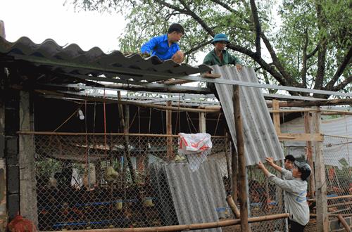 Bà con nhân dân xóm Phú Yên, xã Phấn Mễ (Phú Lương) đến hỗ trợ gia đình ông Hoàng Văn Tẩm sửa chữa, lợp lại công trình chăn nuôi gà của gia đình bị tốc mái sau trận mưa đá đêm 14-4. Nguồn ảnh: baothainguyen.org.vn Bà con nhân dân xóm Phú Yên, xã Phấn Mễ (Phú Lương) đến hỗ trợ gia đình ông Hoàng Văn Tẩm sửa chữa, lợp lại công trình chăn nuôi gà của gia đình bị tốc mái sau trận mưa đá đêm 14-4. Nguồn ảnh: baothainguyen.org.vn