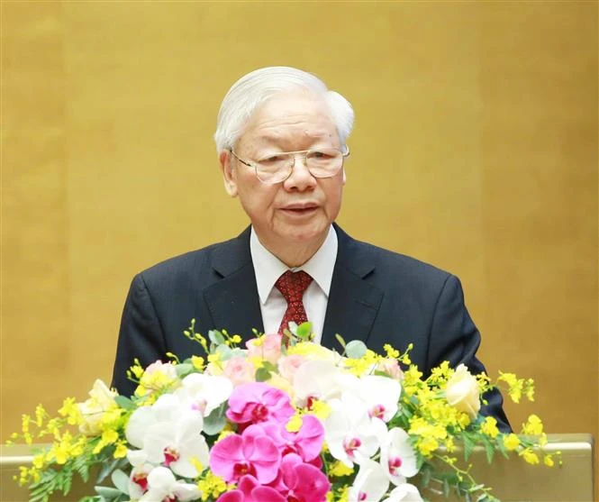 Tổng Bí thư Nguyễn Phú Trọng phát biểu chỉ đạo Hội nghị. Ảnh: Phương Hoa - TTXVN