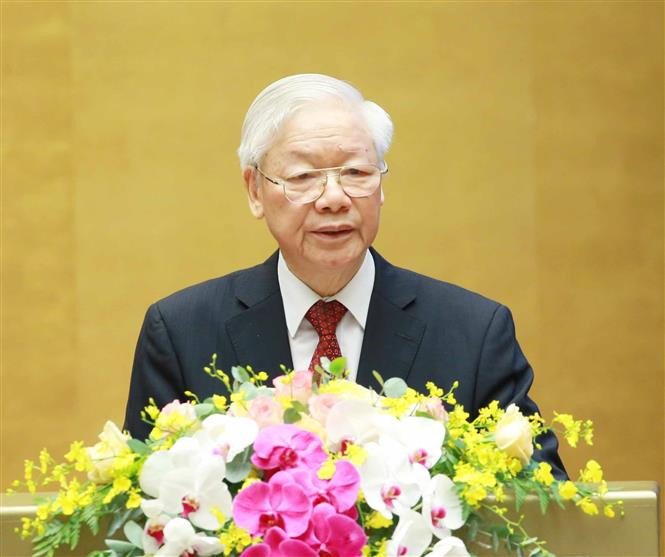 Tổng Bí thư Nguyễn Phú Trọng phát biểu chỉ đạo Hội nghị. Ảnh: Phương Hoa - TTXVN