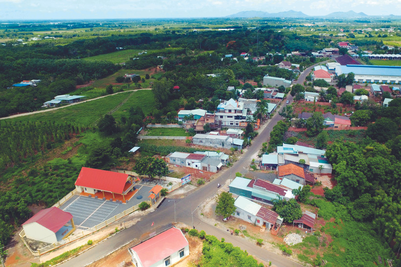 Toàn cảnh ấp Tân Thuận, xã Long Tân, huyện Đất Đỏ (Bà Rịa - Vũng Tàu), nơi có đông đồng bào dân tộc Chơro cư trú. Ảnh: An Hiếu
