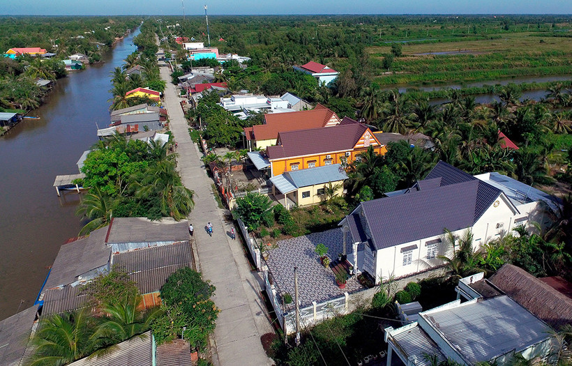 Một góc ấp Nhà Lầu 1 nhìn từ trên cao. Ảnh: An Hiếu