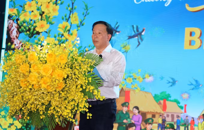 Chủ tịch UBND tỉnh Đồng Nai Nguyễn Văn Út phát biểu khai mạc chương trình Xuân biên giới.